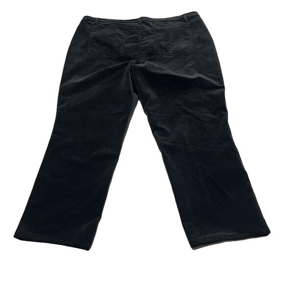 Talbots Woman’s Black Velveteen Straight Leg Pants 22W Slimming Panel NWT - Picture 5 of 8